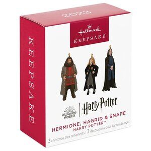 New! Harry Potter Hermione Hagrid Professor Snape Hallmark Keepsake Ornament Set